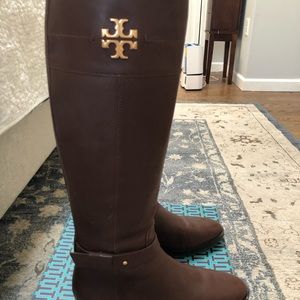 Tory Burch Everly Riding Boots- Brown